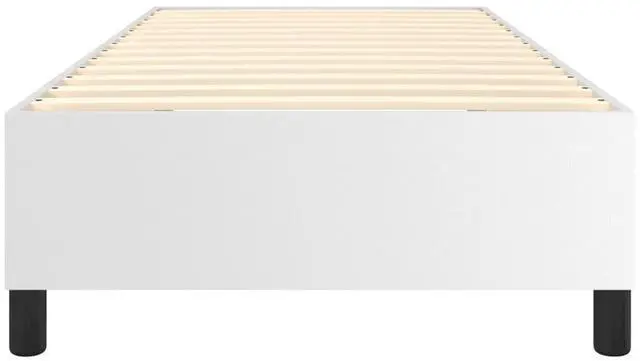 Alt view image 5 of 14 - vidaXL Box Spring Bed Frame White 39.4"x79.9" Twin XL Faux Leather