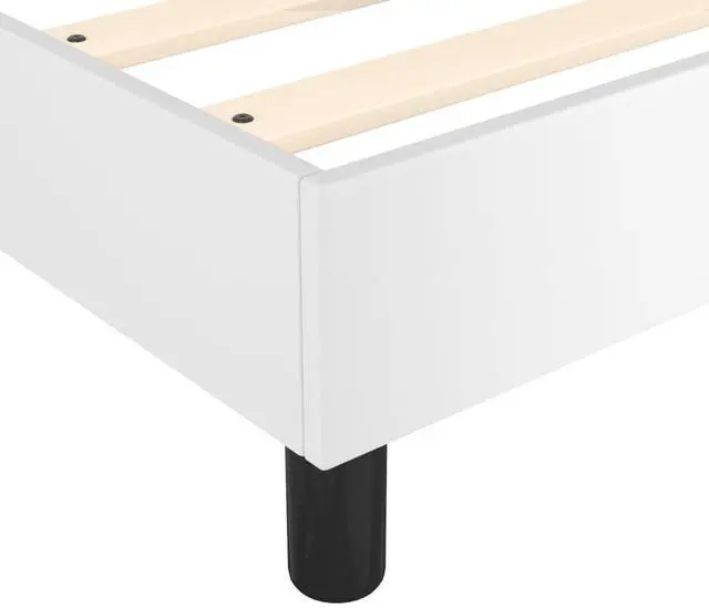 Alt view image 7 of 14 - vidaXL Box Spring Bed Frame White 39.4"x79.9" Twin XL Faux Leather