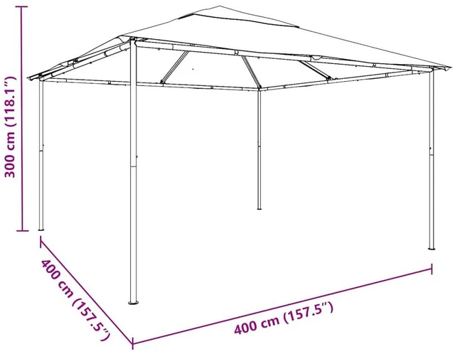 Alt view image 7 of 14 - vidaXL Gazebo Outdoor Canopy Tent Patio Pavilion Party Tent with Roof White