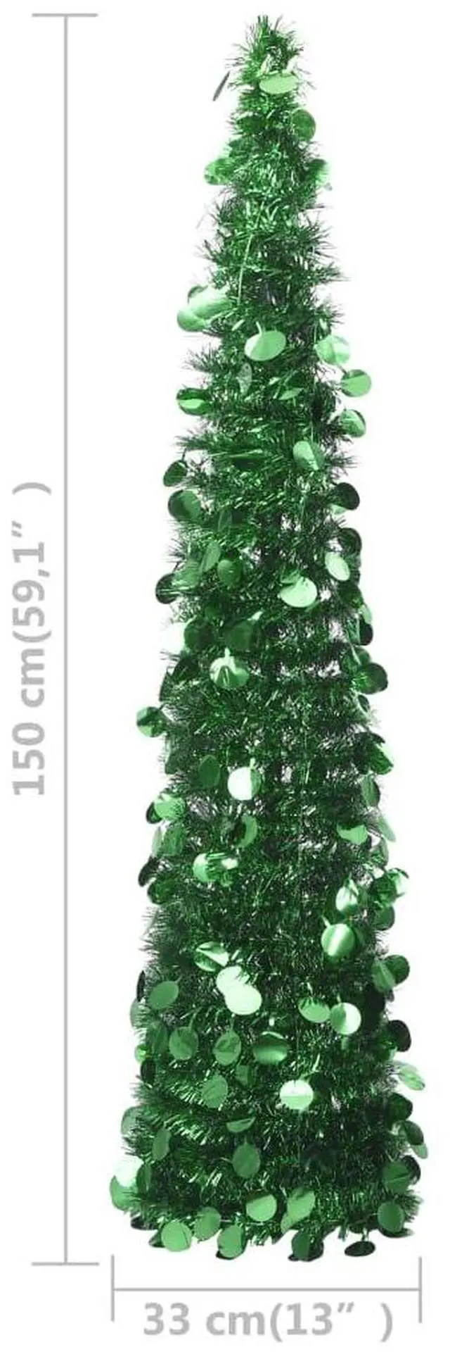 Alt view image 5 of 9 - vidaXL Pop-up Artificial Christmas Tree Green 59.1" PET