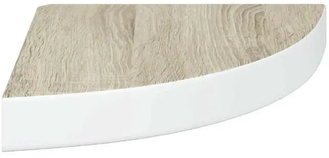 Alt view image 7 of 8 - vidaXL Wall Corner Shelves Wall Floating Corner Shelf 2 Pcs Oak and White MDF