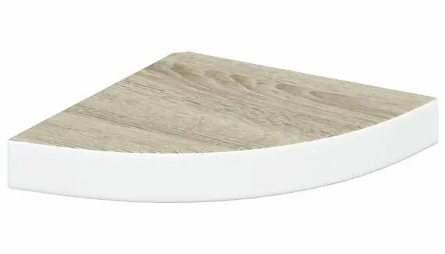 Alt view image 5 of 8 - vidaXL Wall Corner Shelves Wall Floating Corner Shelf 2 Pcs Oak and White MDF
