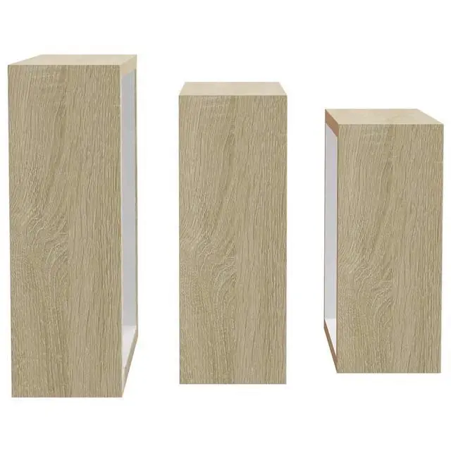 Alt view image 6 of 14 - vidaXL Cubicle Shelves Display Floating Cube Shelves 3 Pcs White and Sonoma Oak