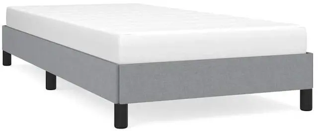 Alt view image 2 of 13 - vidaXL Twin XL Size Bed Frame with Plywood Slats, Platform Bed Frame, Fabric Upholstered Mattress Foundation, No Box Spring Needed & Easy Assembly, Light Gray, without Mattress