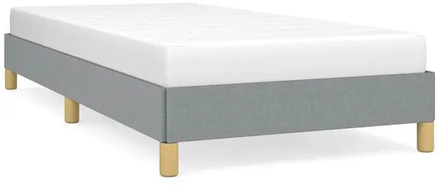 Alt view image 2 of 14 - vidaXL Twin XL Size Bed Frame with Plywood Slats, Platform Bed Frame, Fabric Upholstered Mattress Foundation, No Box Spring Needed & Easy Assembly, Light Gray, without Mattress