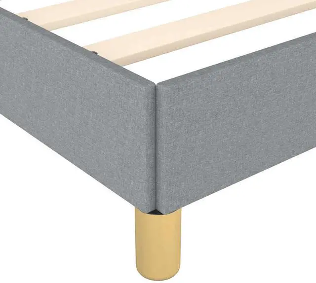 Alt view image 7 of 14 - vidaXL Twin XL Size Bed Frame with Plywood Slats, Platform Bed Frame, Fabric Upholstered Mattress Foundation, No Box Spring Needed & Easy Assembly, Light Gray, without Mattress
