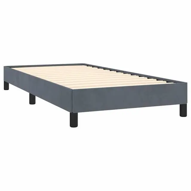 Alt view image 3 of 13 - vidaXL Twin XL Size Bed Frame with Plywood Slats, Platform Bed Frame, Velvet Upholstered Mattress Foundation, No Box Spring Needed & Easy Assembly, Dark Gray, without Mattress