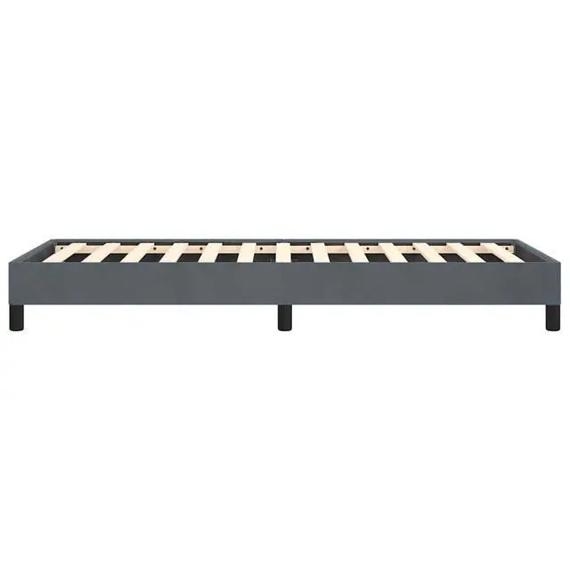 Alt view image 7 of 13 - vidaXL Twin XL Size Bed Frame with Plywood Slats, Platform Bed Frame, Velvet Upholstered Mattress Foundation, No Box Spring Needed & Easy Assembly, Dark Gray, without Mattress