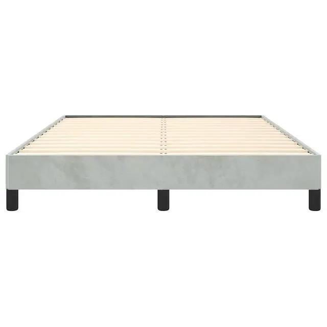 Alt view image 6 of 13 - vidaXL Queen Size Bed Frame with Plywood Slats, Platform Bed Frame, Velvet Upholstered Mattress Foundation, No Box Spring Needed & Easy Assembly, Light Gray, without Mattress