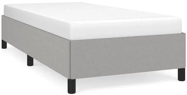 Alt view image 2 of 13 - vidaXL Twin XL Size Bed Frame with Plywood Slats, Platform Bed Frame, Fabric Upholstered Mattress Foundation, No Box Spring Needed & Easy Assembly, Light Gray, without Mattress