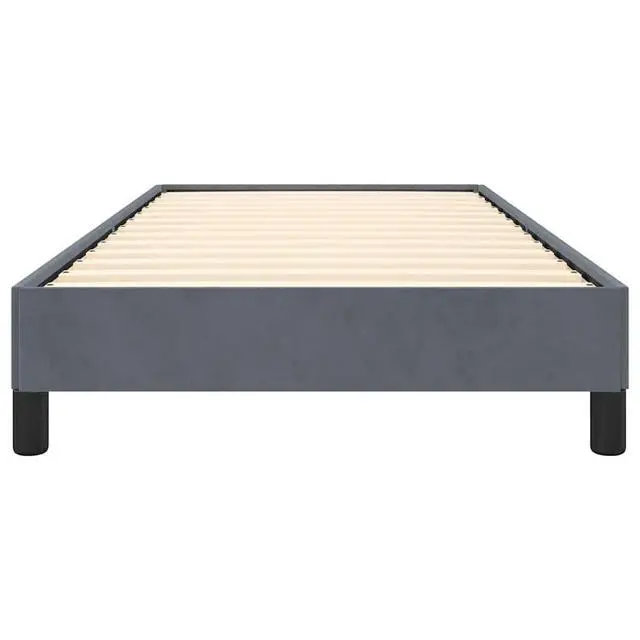 Alt view image 6 of 13 - vidaXL Twin XL Size Bed Frame with Plywood Slats, Platform Bed Frame, Velvet Upholstered Mattress Foundation, No Box Spring Needed & Easy Assembly, Dark Gray, without Mattress