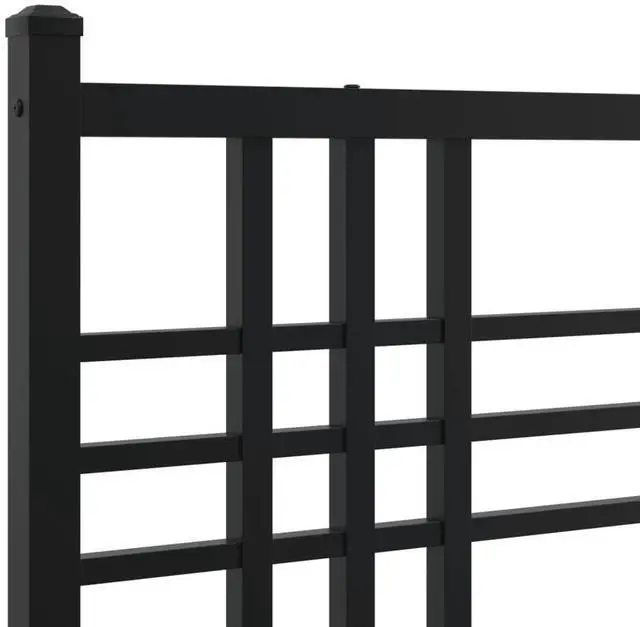 Alt view image 7 of 14 - vidaXL Metal Bed Frame with Headboard and Footboard Furniture Black 39.4"x78.7"