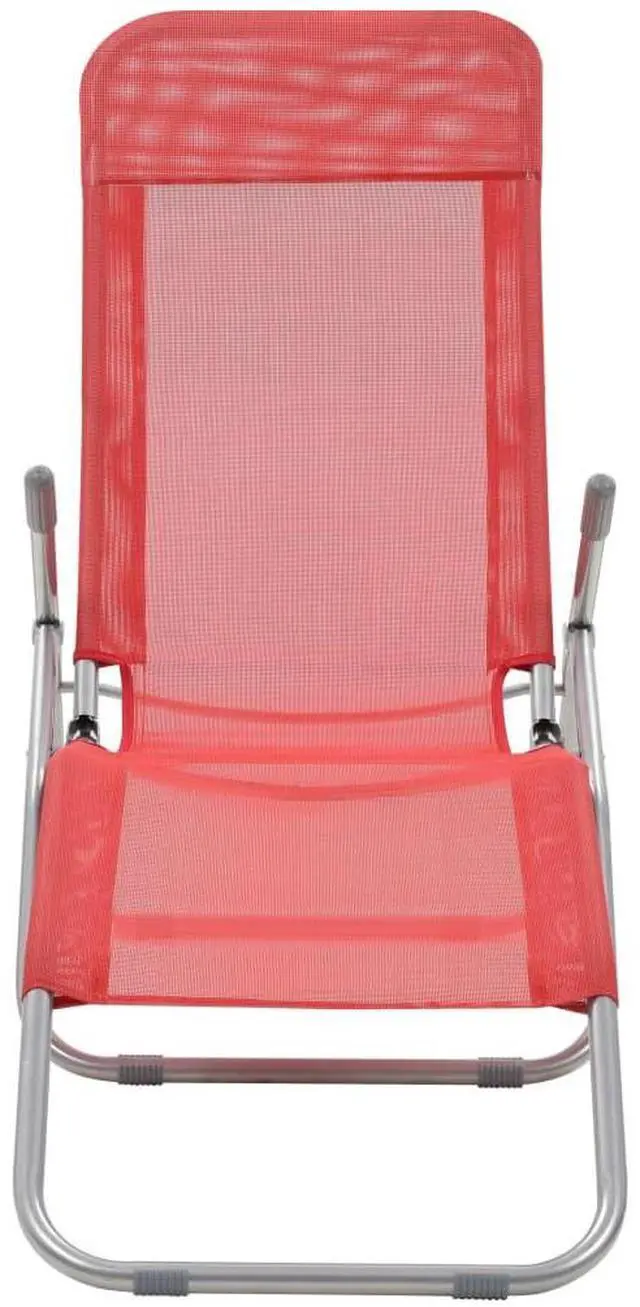 Alt view image 3 of 14 - vidaXL Deckchairs Outdoor Chaise Lounge Chair Sunbeds 2 Pcs Textilene Red
