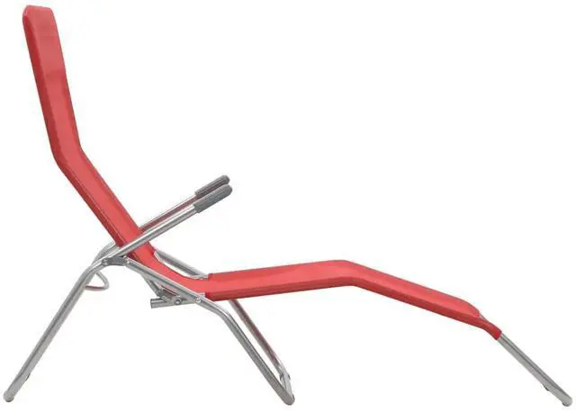 Alt view image 5 of 14 - vidaXL Deckchairs Outdoor Chaise Lounge Chair Sunbeds 2 Pcs Textilene Red