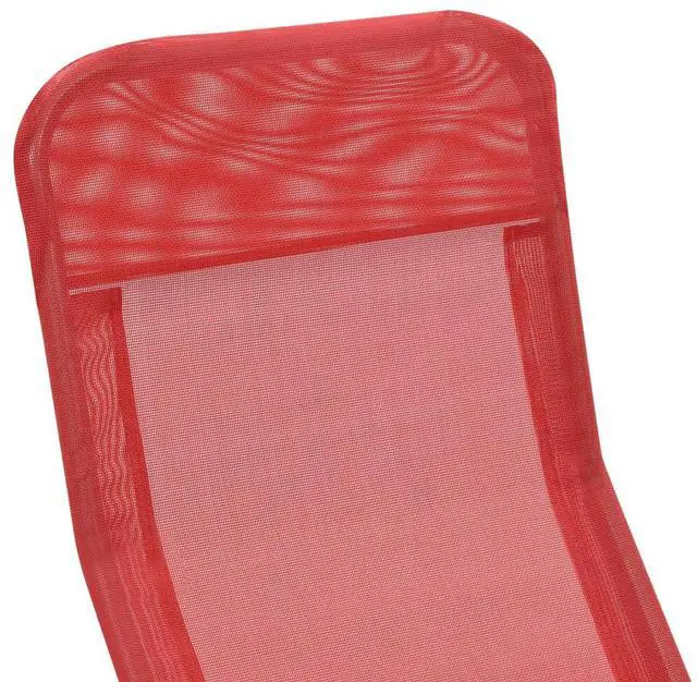 Alt view image 6 of 14 - vidaXL Deckchairs Outdoor Chaise Lounge Chair Sunbeds 2 Pcs Textilene Red