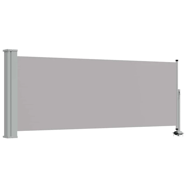 Alt view image 2 of 14 - vidaXL Patio Retractable Side Awning 39.4"x118.1" Gray Screen Shade Blind