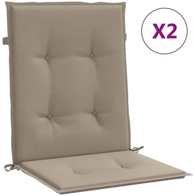 Alt view image 2 of 14 - vidaXL Chair Cushion 2 Pcs Outdoor Patio Chair Cushion Pad Taupe Oxford Fabric