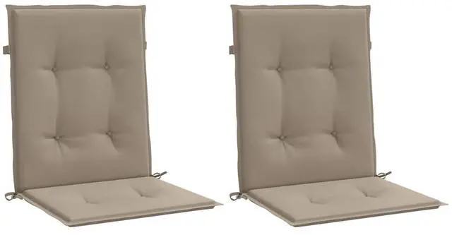 Alt view image 3 of 14 - vidaXL Chair Cushion 2 Pcs Outdoor Patio Chair Cushion Pad Taupe Oxford Fabric