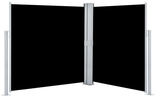 Alt view image 2 of 15 - vidaXL Retractable Side Awning Patio Folding Privacy Screen Black 55.1"x236.2"