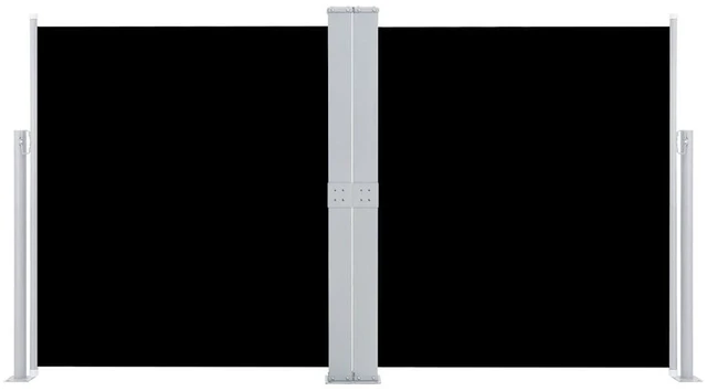 Alt view image 3 of 15 - vidaXL Retractable Side Awning Patio Folding Privacy Screen Black 55.1"x236.2"