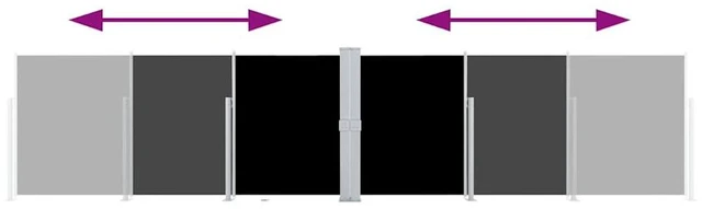 Alt view image 6 of 15 - vidaXL Retractable Side Awning Patio Folding Privacy Screen Black 55.1"x236.2"