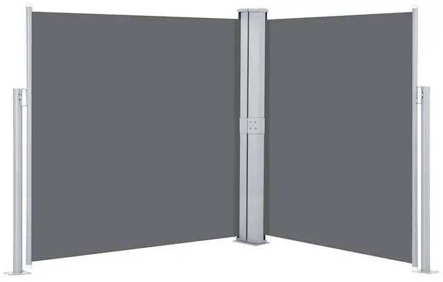 Alt view image 2 of 13 - vidaXL Retractable Side Awning Folding Privacy Screen Anthracite 55.1"x236.2"