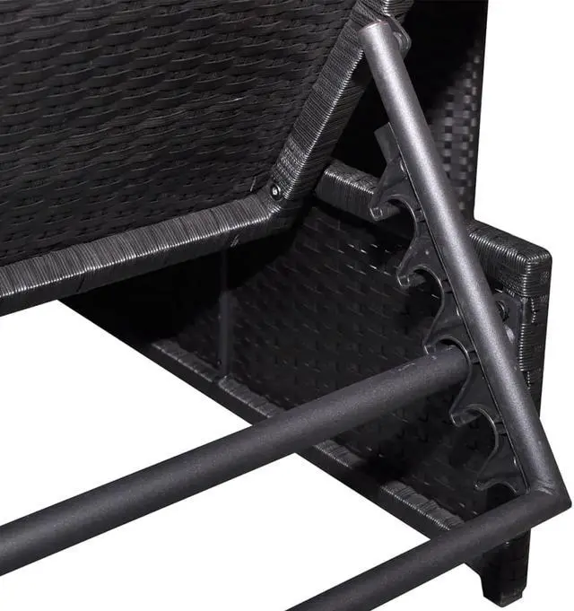 Alt view image 5 of 16 - vidaXL Patio Chair Patio Dining Chair for Deck with Cushion Poly Rattan Gray
