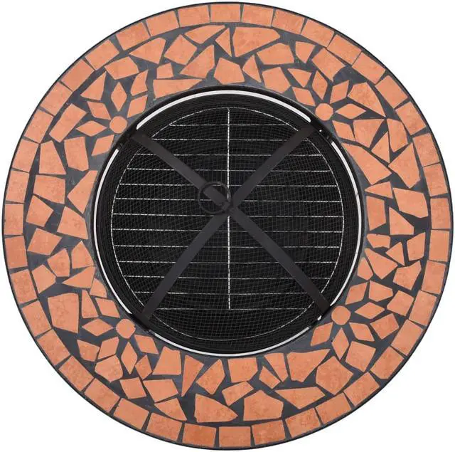 Alt view image 2 of 20 - vidaXL Fire Pit Table Fireplace for Camping Picnic Firebowl Terracotta Ceramic