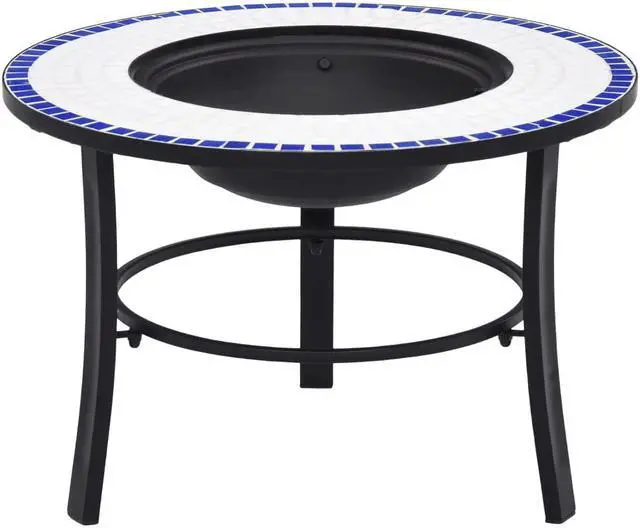 Main image of vidaXL Fire Pit Fireplace Camping Picnic Firebowl Outdoor Blue and White Ceramic
