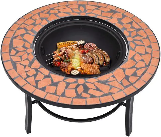 Alt view image 4 of 20 - vidaXL Fire Pit Fireplace Camping Picnic Firebowl Outdoor Terracotta Ceramic
