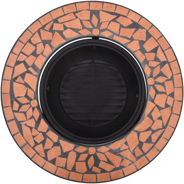 Alt view image 6 of 20 - vidaXL Fire Pit Fireplace Camping Picnic Firebowl Outdoor Terracotta Ceramic