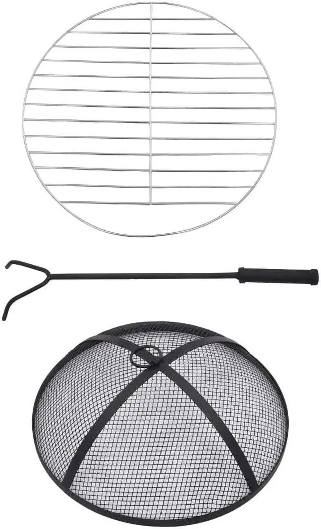 Alt view image 5 of 17 - vidaXL Fire Pit Table Fireplace Camping Firebowl Outdoor Black and White Ceramic
