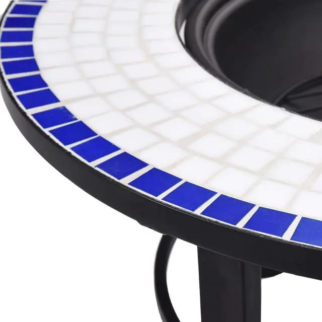 Alt view image 6 of 20 - vidaXL Fire Pit Fireplace Camping Picnic Firebowl Outdoor Blue and White Ceramic
