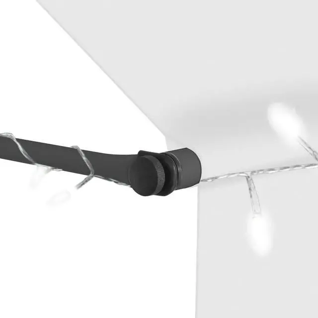 Alt view image 5 of 11 - vidaXL Retractable Awning Patio Awning with Hand Crank and LED 118.1" Cream