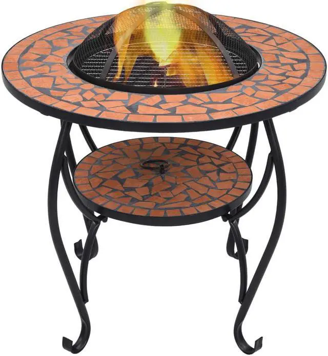 Main image of vidaXL Fire Pit Table Fireplace for Camping Picnic Firebowl Terracotta Ceramic