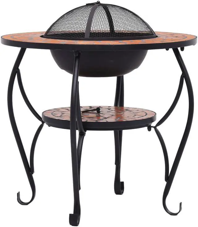 Alt view image 6 of 20 - vidaXL Fire Pit Table Fireplace for Camping Picnic Firebowl Terracotta Ceramic