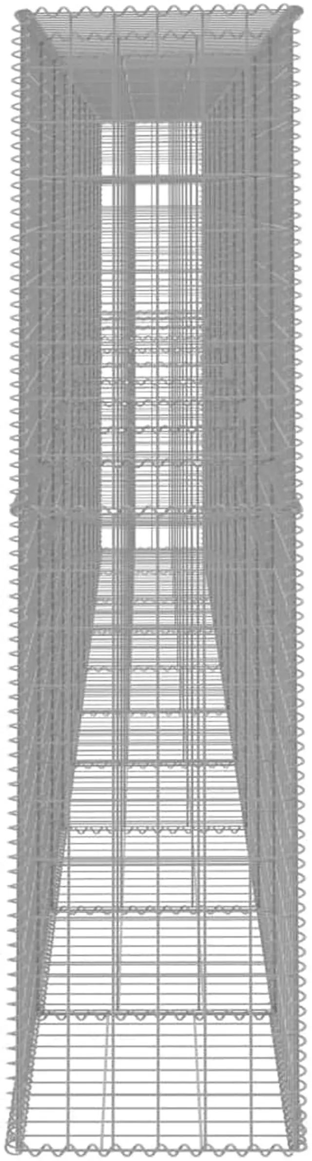 Alt view image 5 of 7 - vidaXL Gabion Wall Gabion Cage with Cover Galvanized Steel 236.2"x19.7"x78.7"
