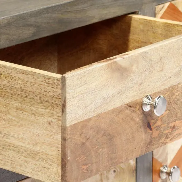 Alt view image 6 of 14 - vidaXL Solid Wood Mango Side Cabinet Gray 29.5" Home Stand Sideboard Organizer