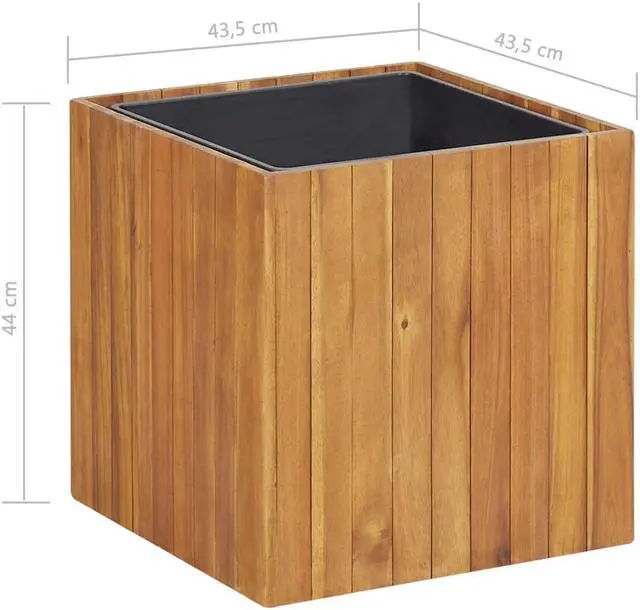 Alt view image 7 of 12 - vidaXL Solid Acacia Wood Garden Raised Bed Pot 17.1"x17.1"x17.3" Planter Box