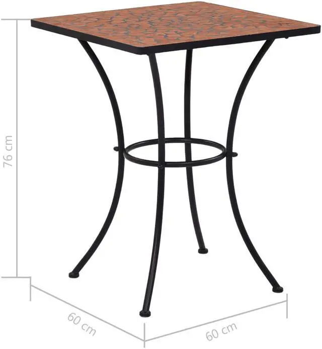 Alt view image 7 of 7 - vidaXL Patio Dining Set Outdoor Dining Set Table and Chair Set 5 Piece Black