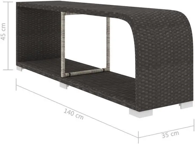 Alt view image 6 of 7 - vidaXL Patio Sofa 11 Piece Conversation Set with Cushions Poly Rattan Black