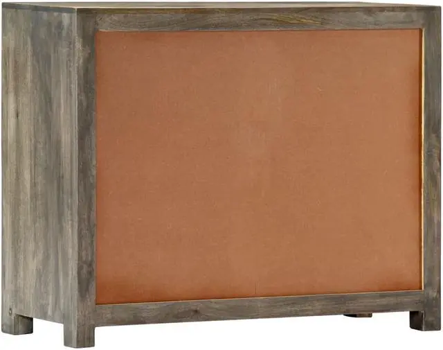 Alt view image 3 of 14 - vidaXL Solid Wood Mango Side Cabinet Gray 29.5" Home Stand Sideboard Organizer