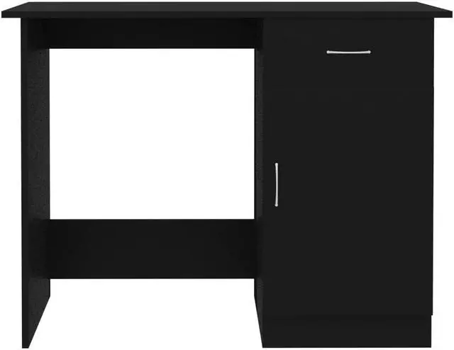 Alt view image 5 of 13 - vidaXL Desk Black Engineered Wood Study Office Work Station Writing Table