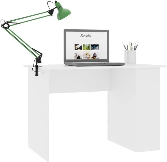 Alt view image 3 of 15 - vidaXL Desk Computer Desk Home Office Desk Workstation White Engineered Wood