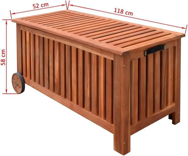 Alt view image 5 of 14 - vidaXL Outdoor Storage Deck Box Chest for Patio Cushions Garden Tools Solid Wood