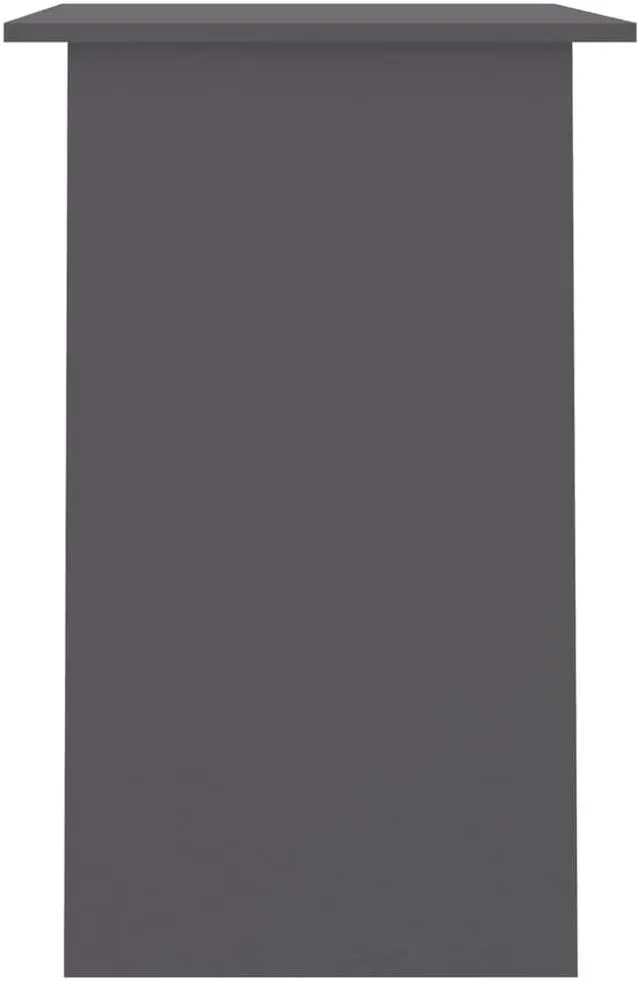 Alt view image 4 of 11 - vidaXL Desk Computer Desk Home Office Desk with Shelf Gray Engineered Wood