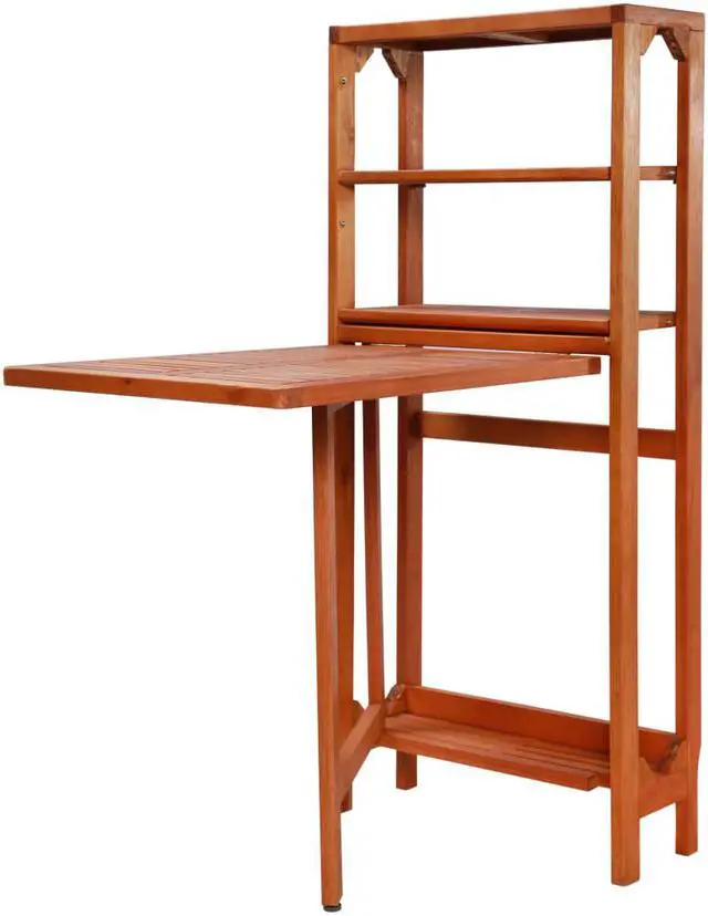 Alt view image 2 of 15 - vidaXL Patio Bistro Set 3 Piece Folding Bar Table and Chairs Solid Acacia Wood