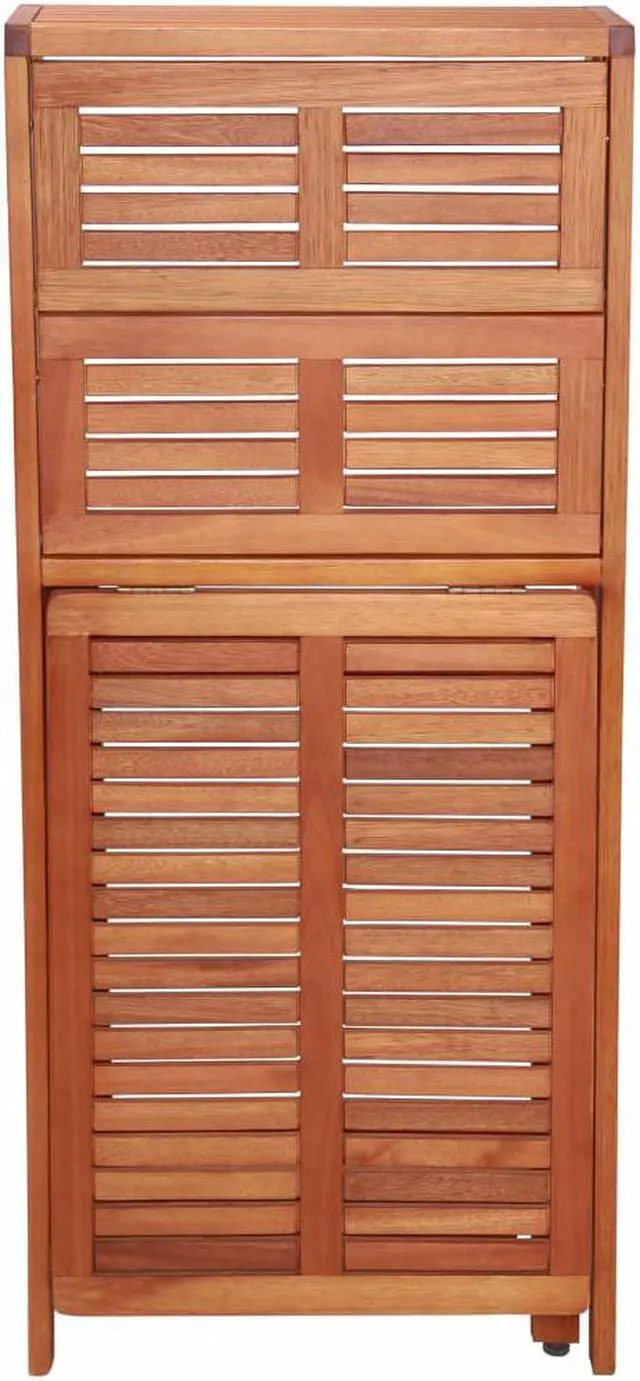 Alt view image 5 of 15 - vidaXL Patio Bistro Set 3 Piece Folding Bar Table and Chairs Solid Acacia Wood