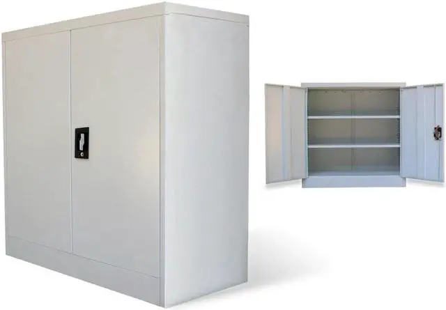 Main image of vidaXL Office Cabinet File Cabinet Filing Cabinet with 2 Doors Gray Steel