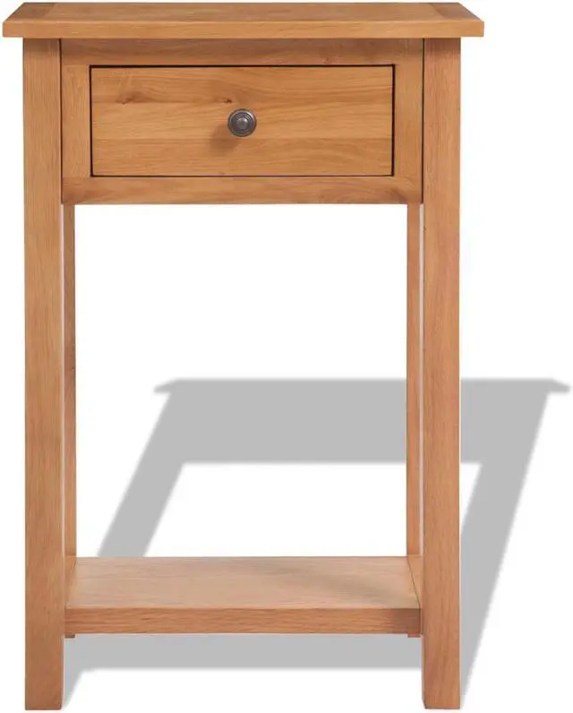 Alt view image 2 of 14 - vidaXL Console Table Hallway Table Accent Table Entryway Table Solid Wood Oak